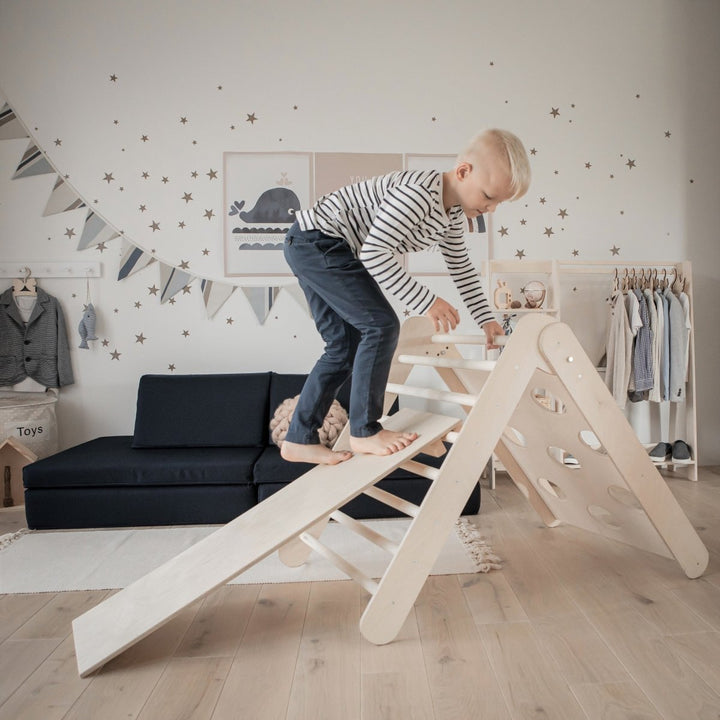 2 - i - 1 Montessori Klätterställning Med Ramp - Rootly - Pikler Trianglar