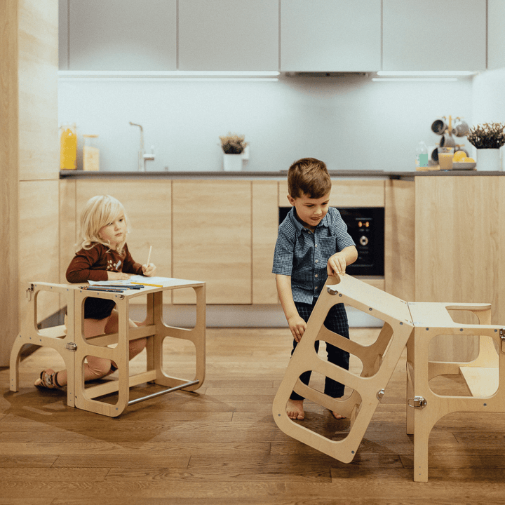 Naturfärgat STEP’n’SIT barnbord och stol från Ette Tete