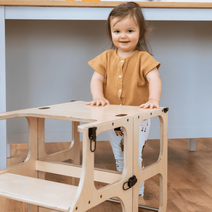 Ette Tete STEP’n’SIT naturträ – detalj av 2-i-1 konstruktionen