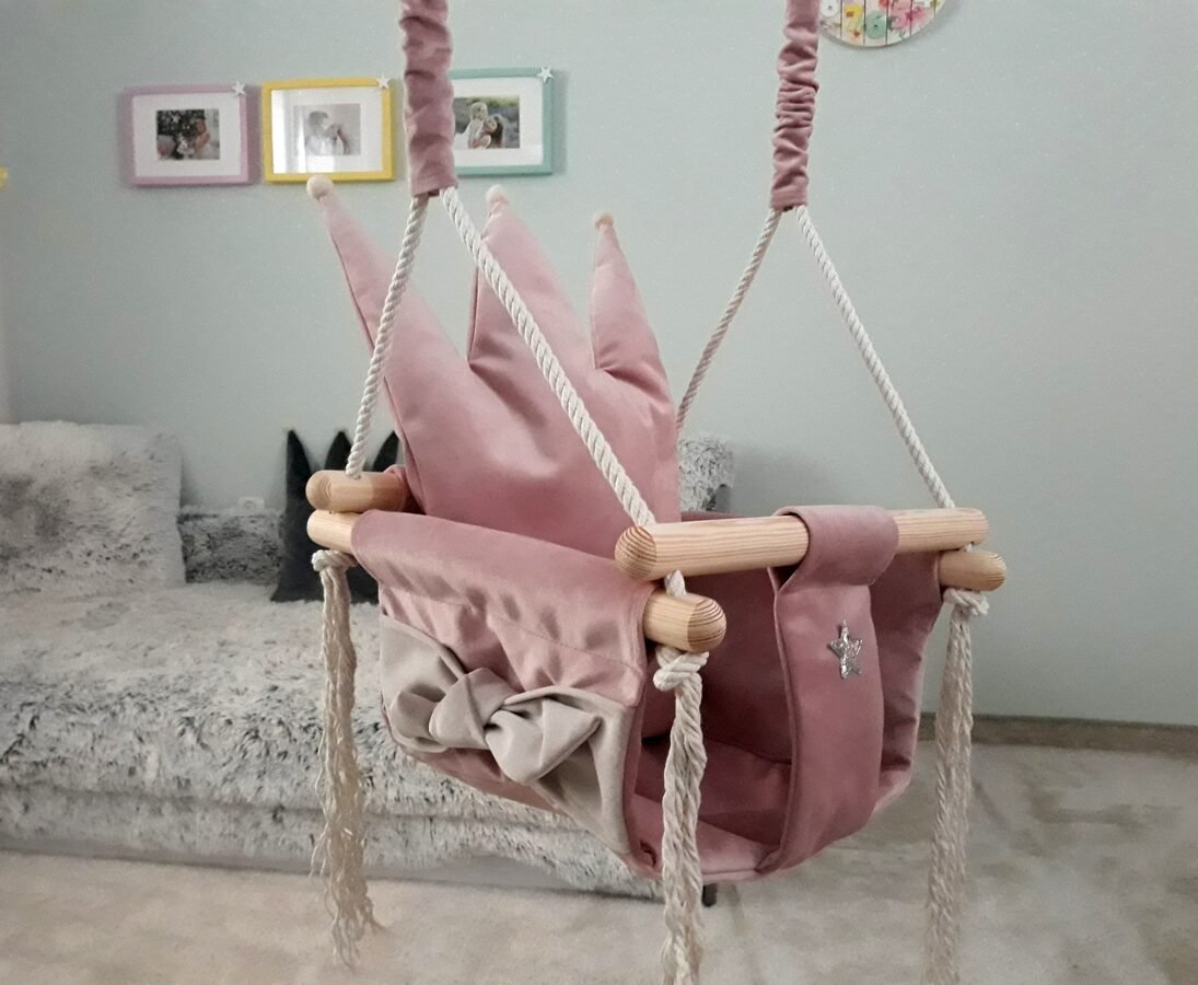 Bebisgunga Med Kronformat Ryggstöd - Dusty Pink - Rootly - Bebis