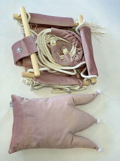Bebisgunga Med Kronformat Ryggstöd - Dusty Pink - Rootly - Bebis
