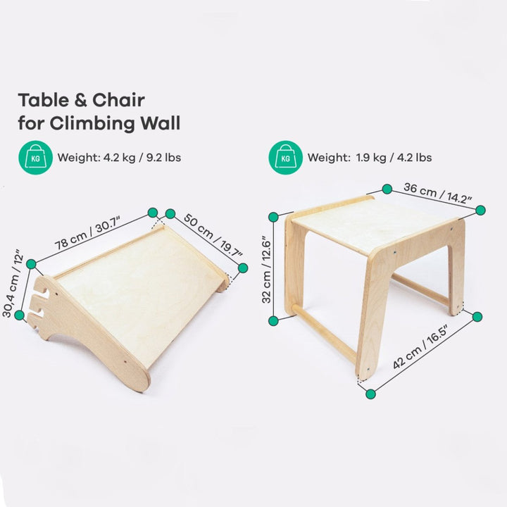 Bord och Stol Tillägg För leg&go Ribbatol - Rootly - Pikler Trianglar