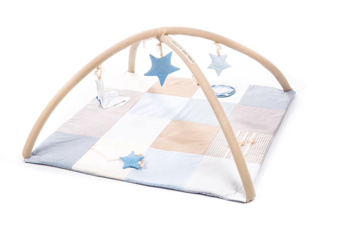 Ekologisk Liten Aktivitetsfilt För Bebis, 100x100 cm - Blå - Rootly - Bebis