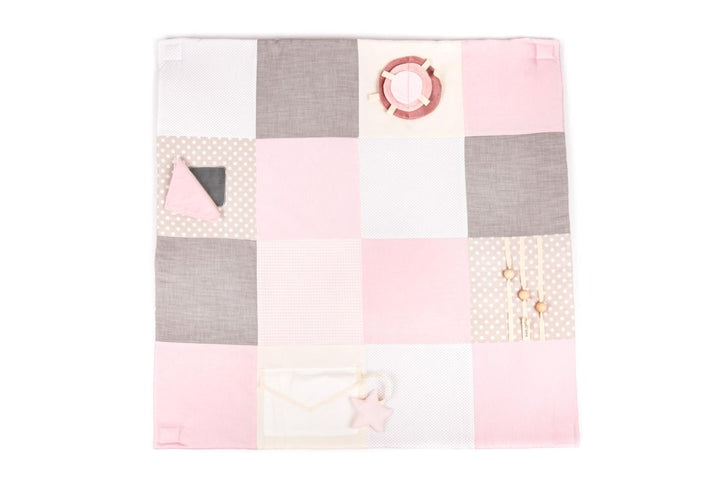 Ekologisk Liten Aktivitetsfilt För Bebis, 100x100 cm - Rosa - Rootly - Bebis