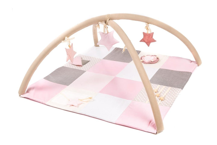 Ekologisk Liten Aktivitetsfilt För Bebis, 100x100 cm - Rosa - Rootly - Bebis