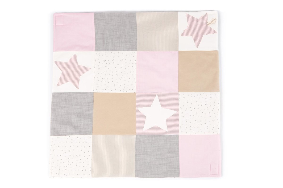 Ekologisk Liten Aktivitetsfilt För Bebis, 80x80 cm - Rosa - Rootly - Bebis