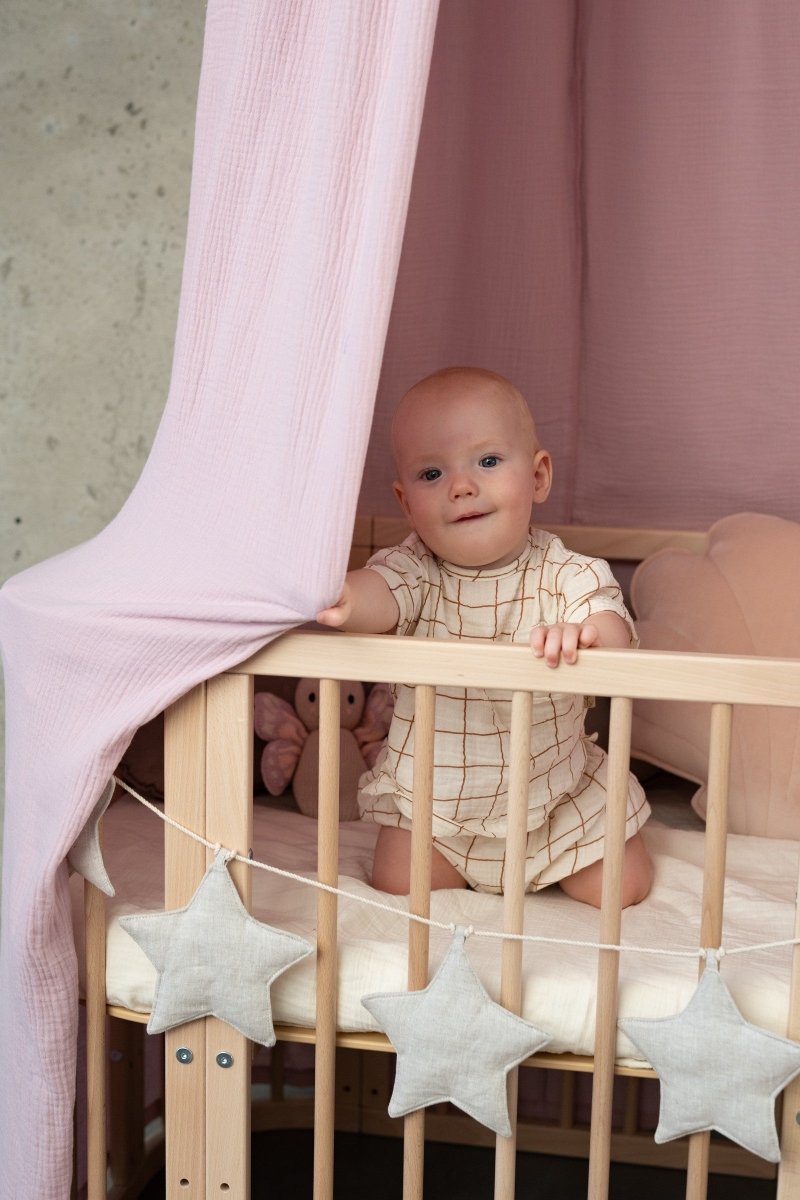 Ekologisk sänghimmel i bomull – Babyrosa - Rootly - Bebis