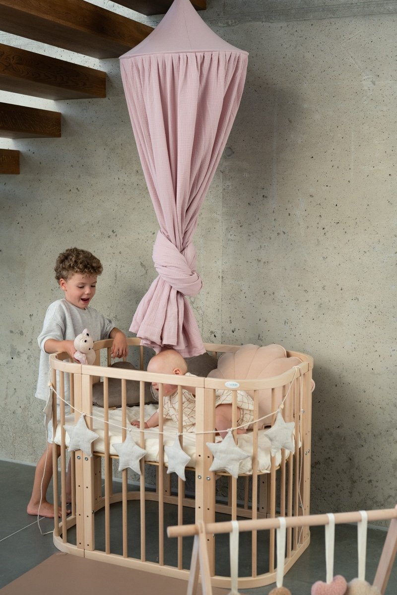 Ekologisk sänghimmel i bomull – Babyrosa - Rootly - Bebis