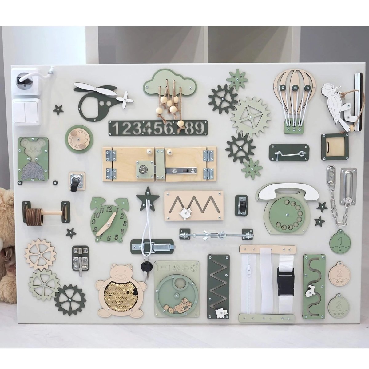 Extra stor Montessori aktivitetstavla (60×80 cm) - Rootly - Montessori leksaker