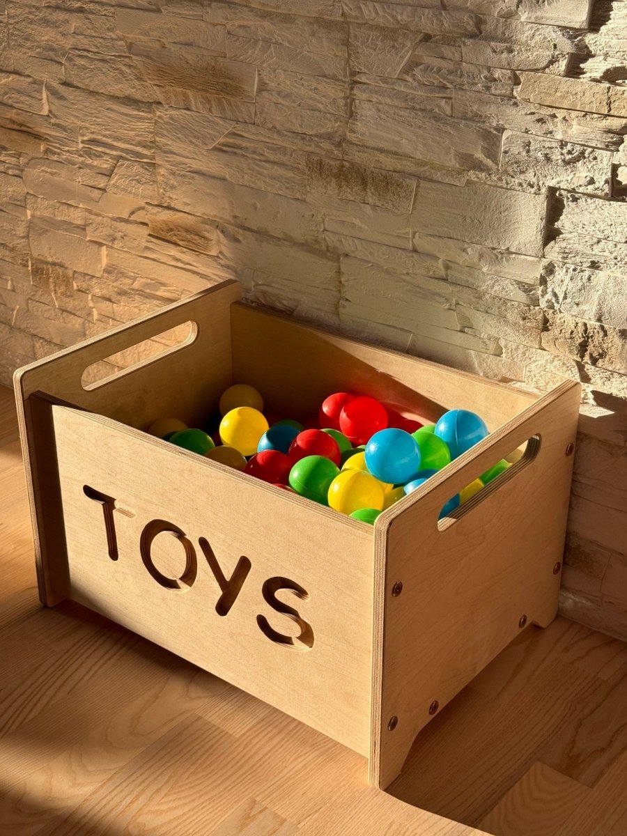 Förvaringslåda i trä - Enkel förvaring av leksaker i barnrummet - Rootly - Montessori möbler