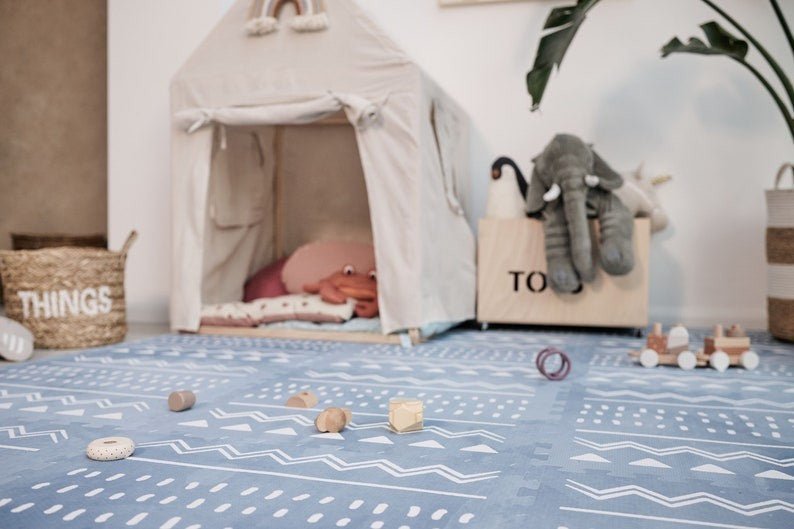 Giftfri Lekmatta Av Skumgummi - Boho Azure - Rootly - Bebis