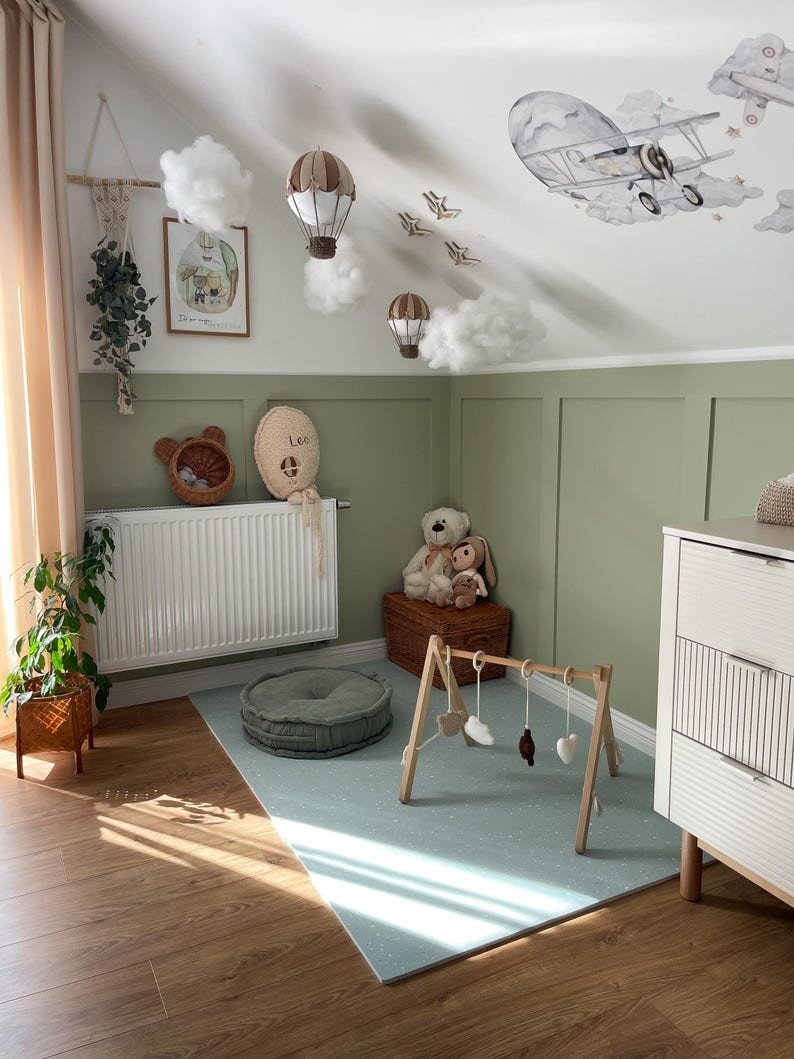 Giftfri Lekmatta Av Skumgummi - Spots Olive - Rootly - Bebis