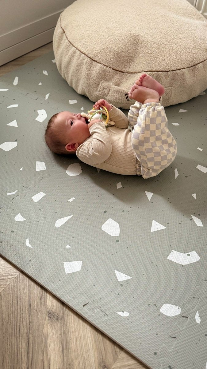 Giftfri Lekmatta Av Skumgummi - Terrazzo Sage - Rootly - Bebis
