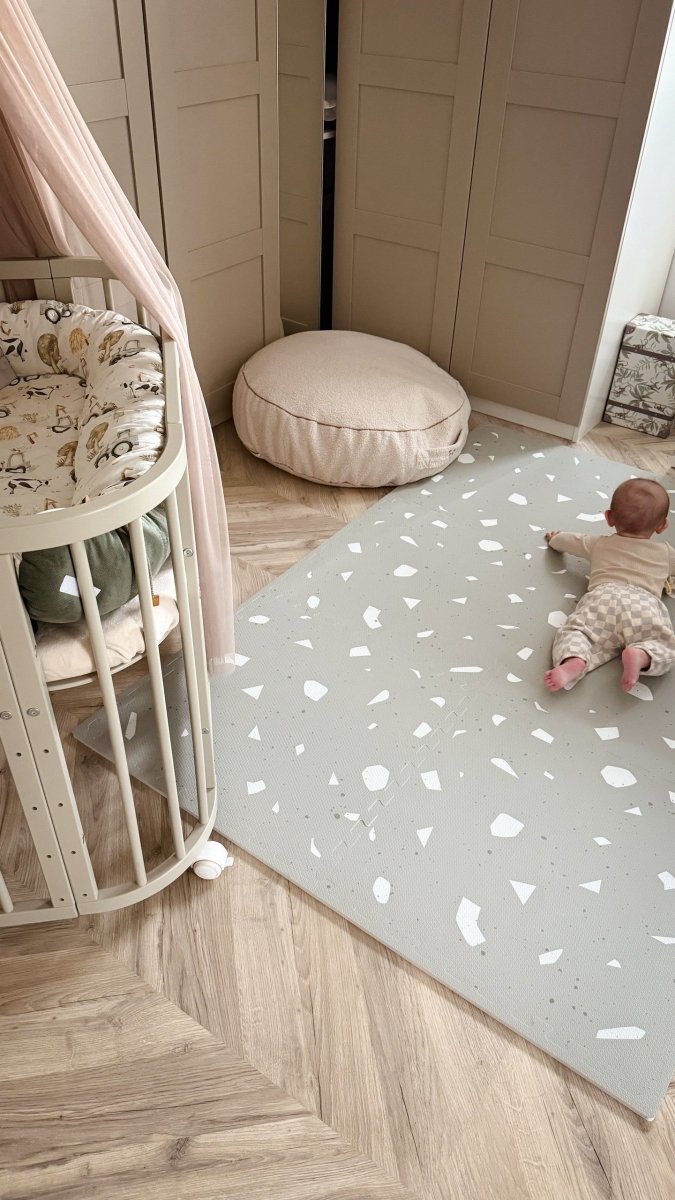 Giftfri Lekmatta Av Skumgummi - Terrazzo Sage - Rootly - Bebis