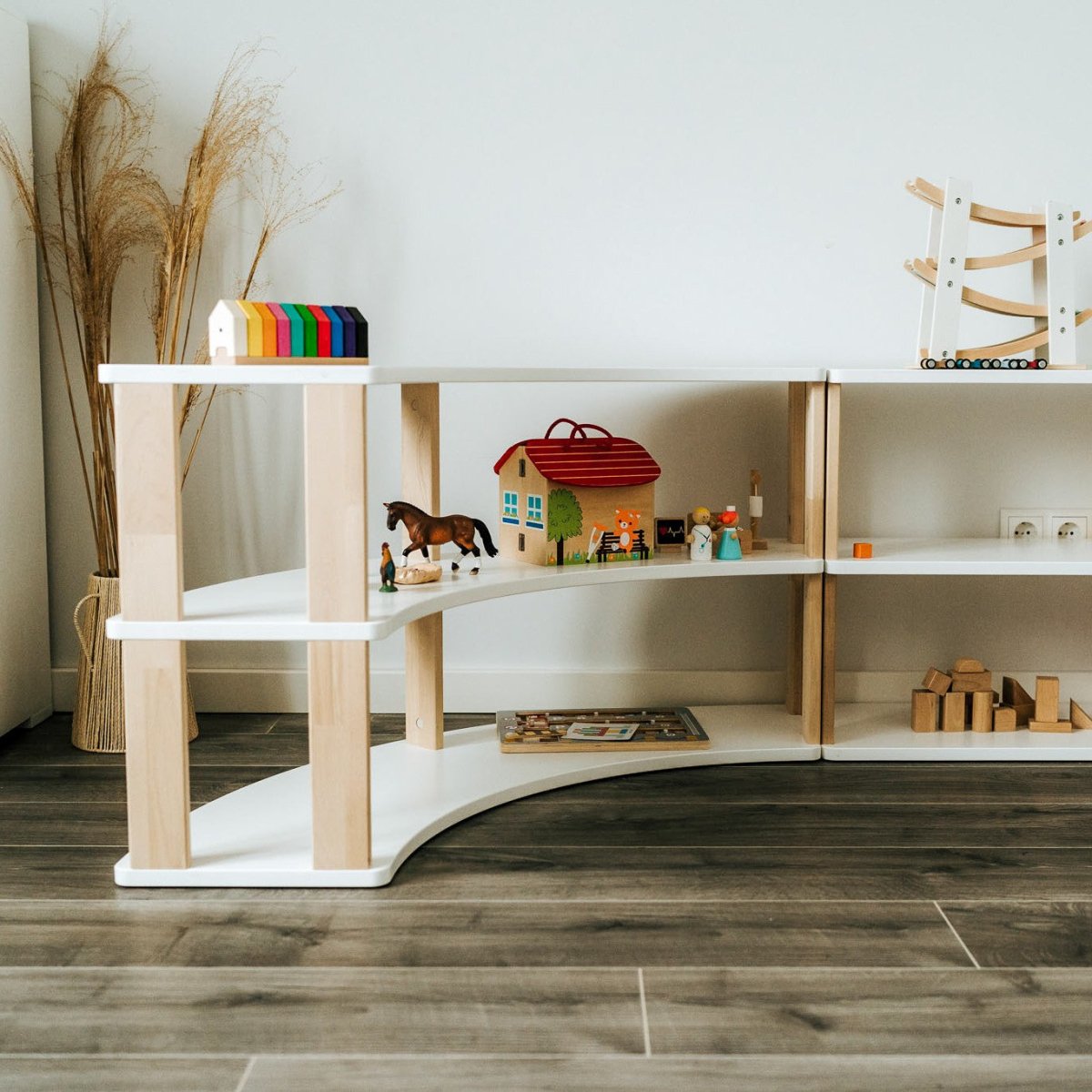 Handgjord Modulär Montessori Hylla - Båge 3 Hyllplan - Rootly - 