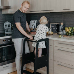 Handgjord Montessori Hjälpa - Till - Torn I Olika Färger Med Griffeltavla - Rootly - Stegpallar