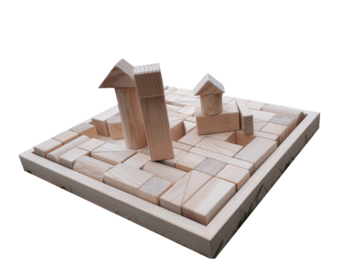 Handgjorda Träklossar - Barns favoritleksak, 70 bitar - Rootly-Träleksaker