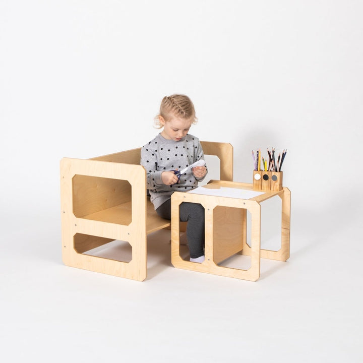 Handgjort Montessori Avvänjningsbord Med 1 Stol - Rootly - Montessori möbler
