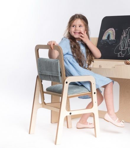 Justerbart och multifunktionellt bord och stol set för barn i Montessori stil - Mint grön - Rootly - Montessori möbler
