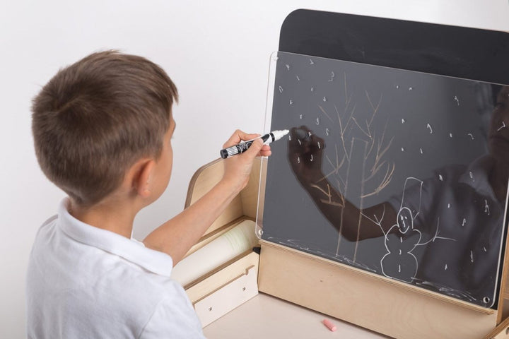 Justerbart och Multifunktionellt Bord och Stol Set För Barn i Montessori Stil - Rosa - Rootly - Montessori möbler