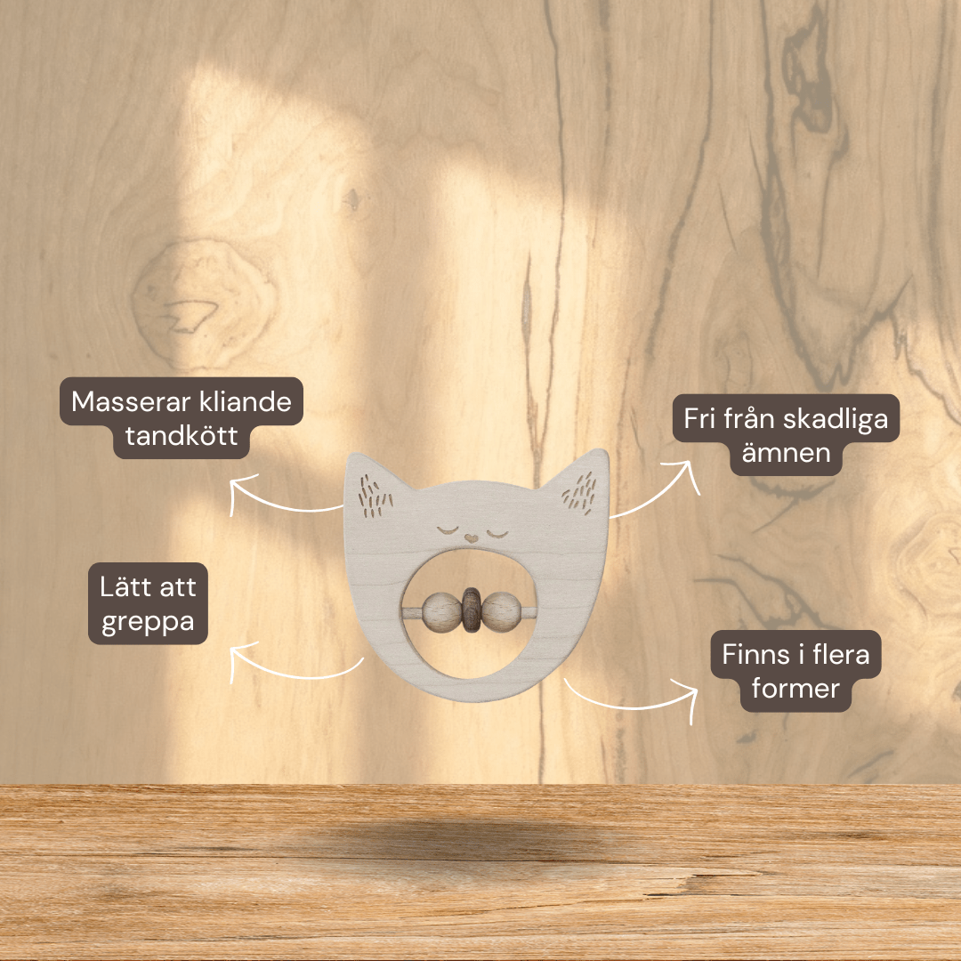 Kattbitring i trä - Naturlig och giftfri - Rootly - Bebis