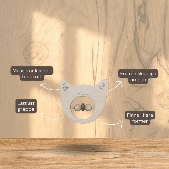 Kattbitring i trä - Naturlig och giftfri - Rootly - Bebis