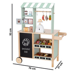 Large Multifunctional Wooden Food Truck Stand, 73 pcs