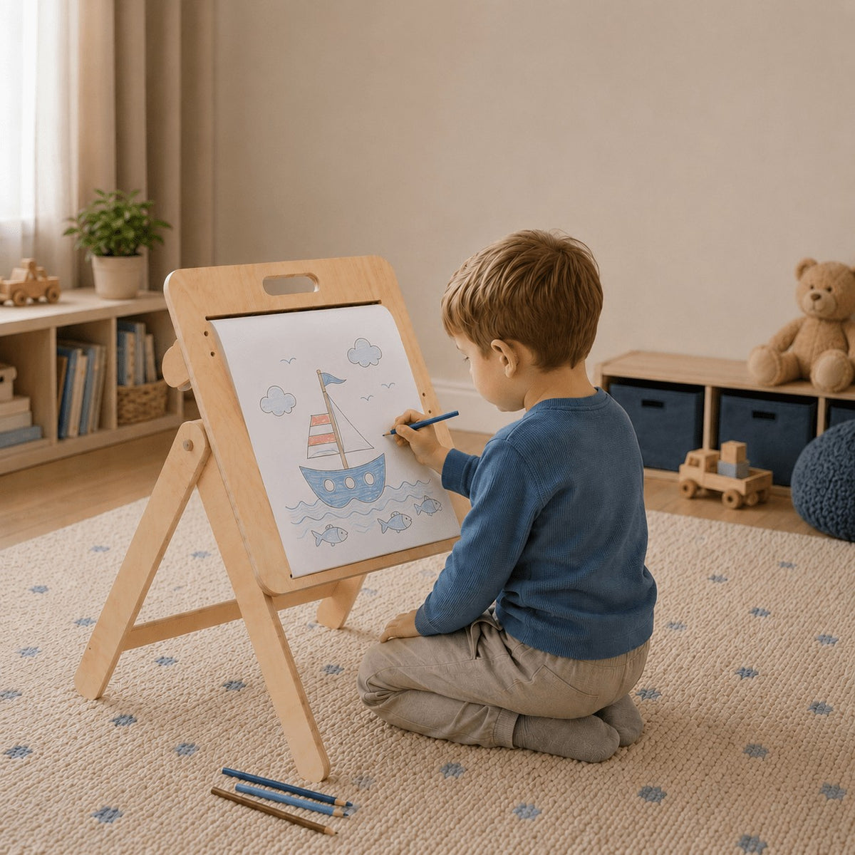 leg&go ritbord i trä för teckning, pyssel och kreativ lek