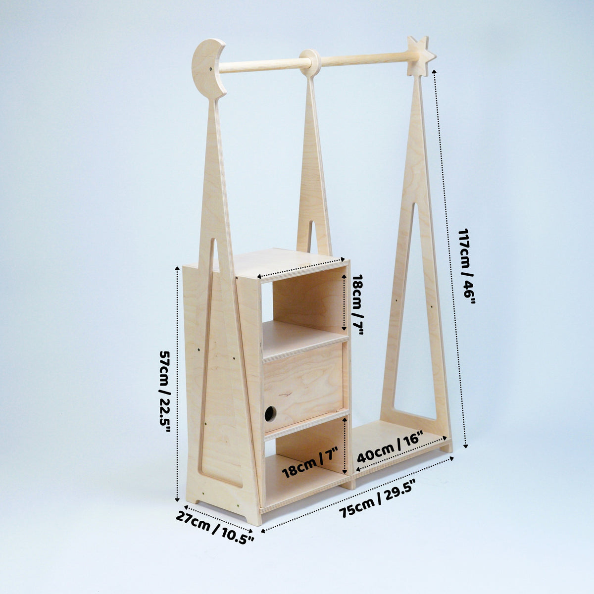 Naturfärgad barngarderob i björkplywood – leg&go