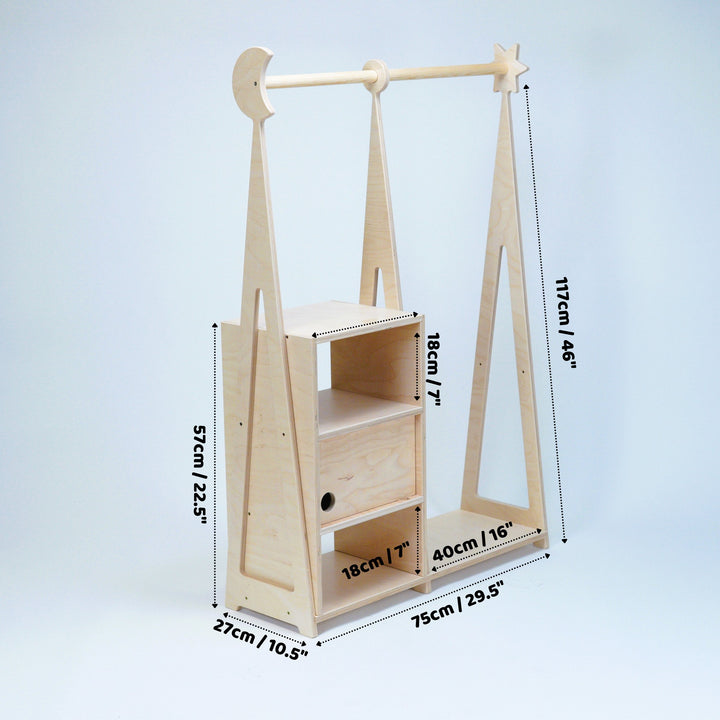 Naturfärgad barngarderob i björkplywood – leg&go