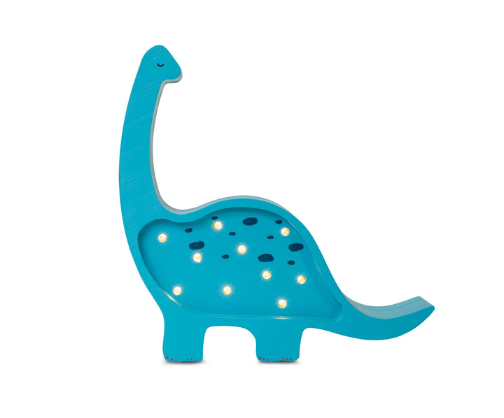 Mini Dino dinosaurielampa i trä från Little Lights