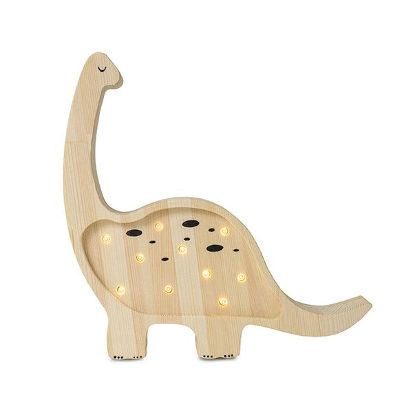 Mini Dino dinosaurielampa i trä från Little Lights