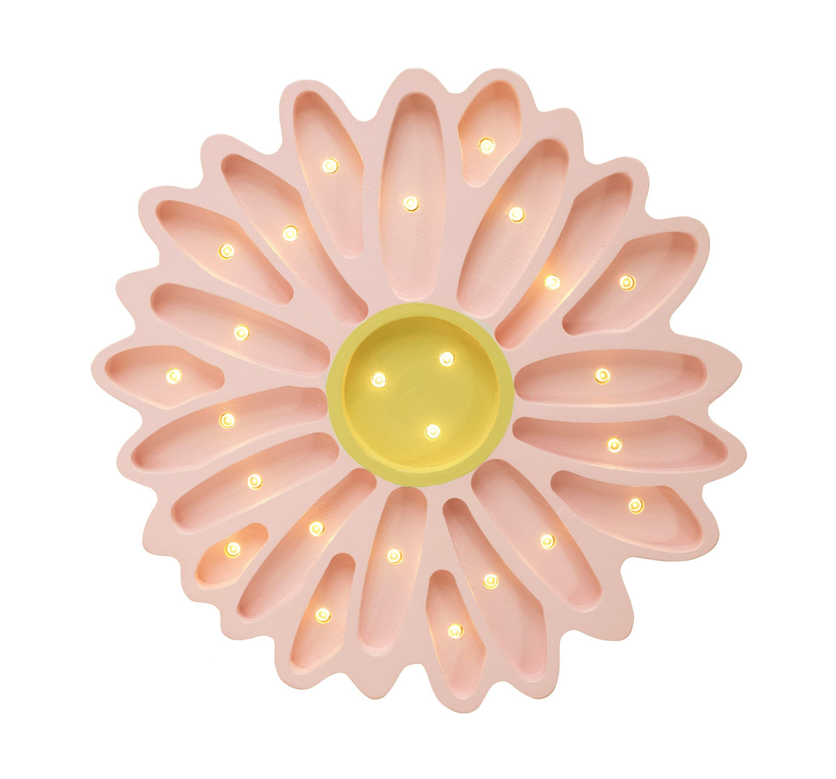 Daisy blomformad nattlampa i trä från Little Lights
