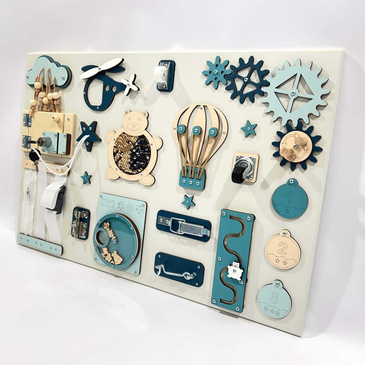 Mellanstor Montessori aktivitetsbräda (40x60cm) - Rootly - Montessori leksaker