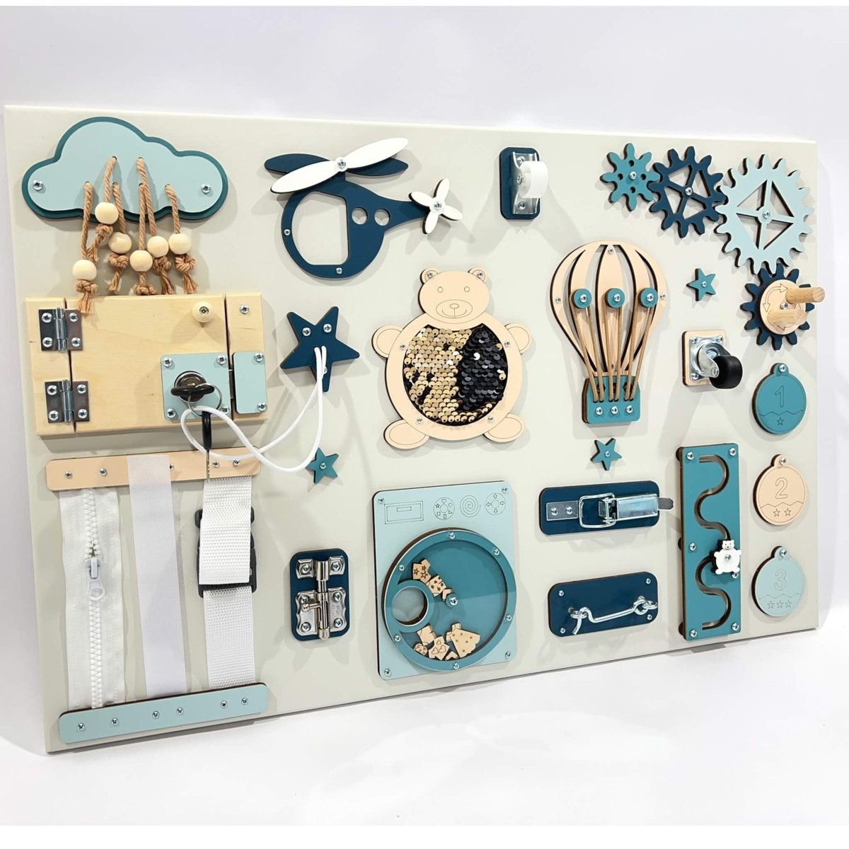 Mellanstor Montessori aktivitetsbräda (40x60cm) - Rootly - Montessori leksaker