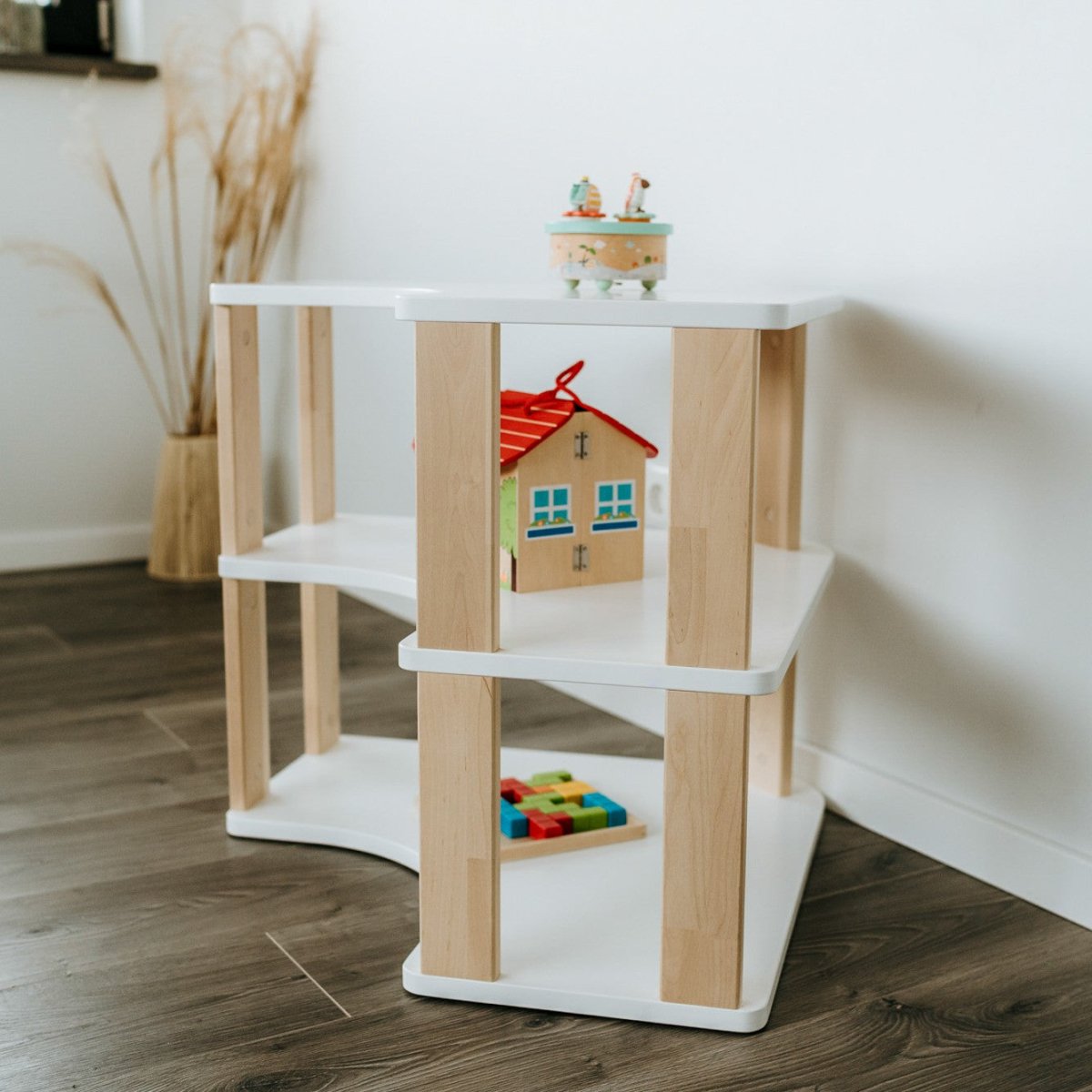 Modulär Montessori Hylla Hörn - 3 Hyllplan - Rootly - 