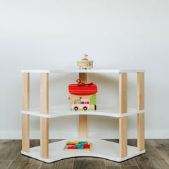 Modulär Montessori Hylla Hörn - 3 Hyllplan - Rootly - 