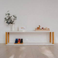 Modular Montessori Shelf Straight - 2 Shelves - White/brownish Oil
