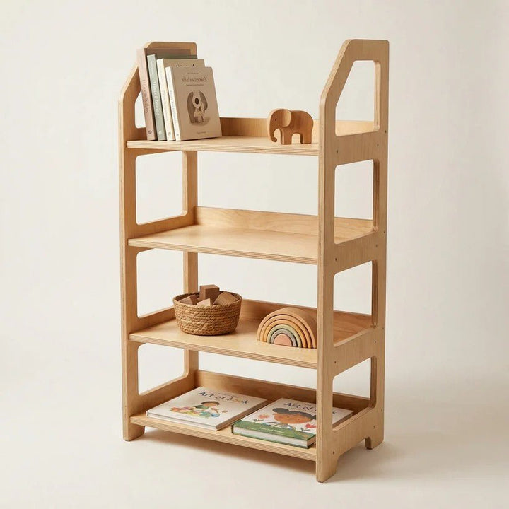 Montessori hylla i trä – leksaksförvaring för barnrum - Rootly - Montessori möbler