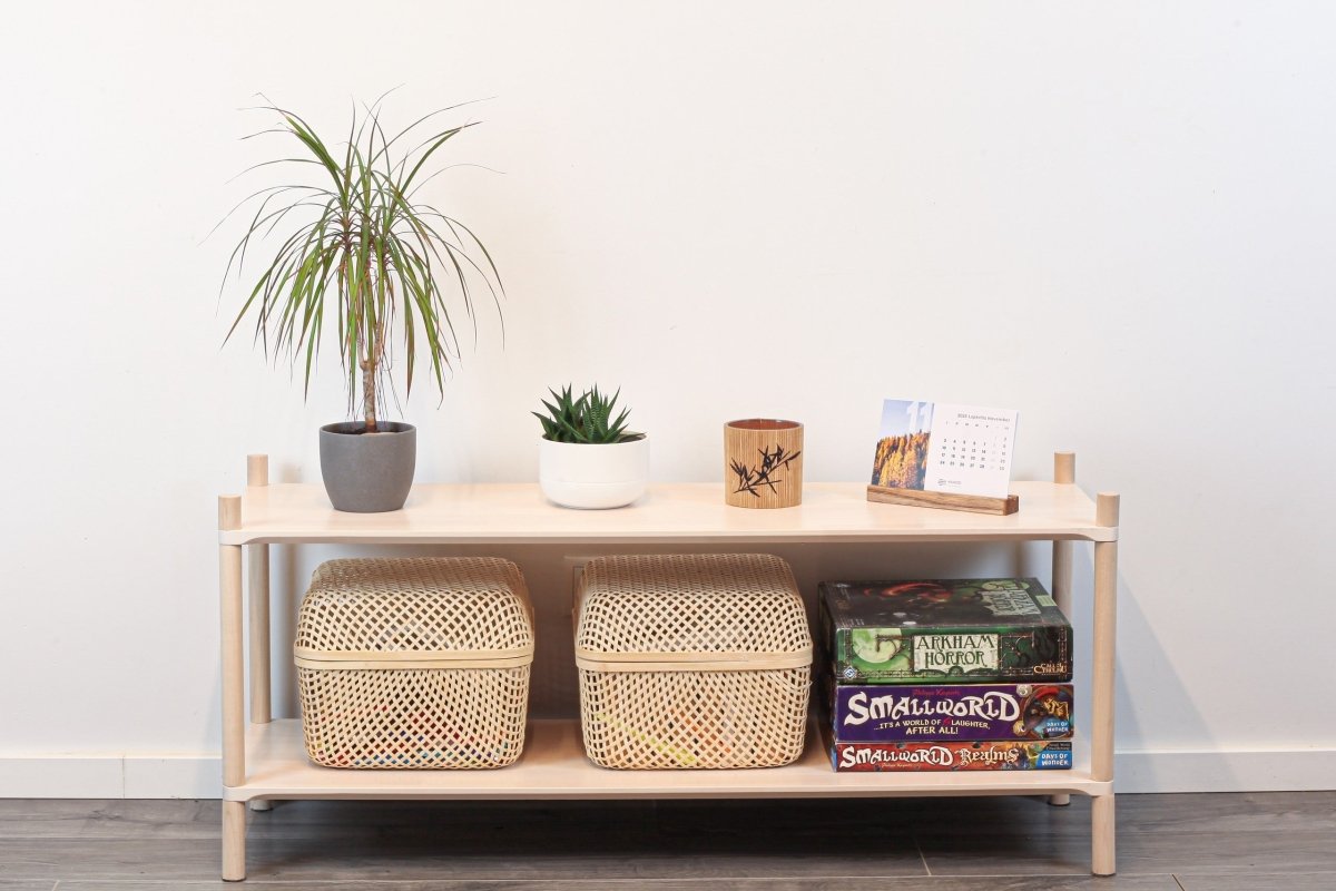 Montessori - Inspired Stor Hylla i Trä - 2 Hyllplan - Rootly - 