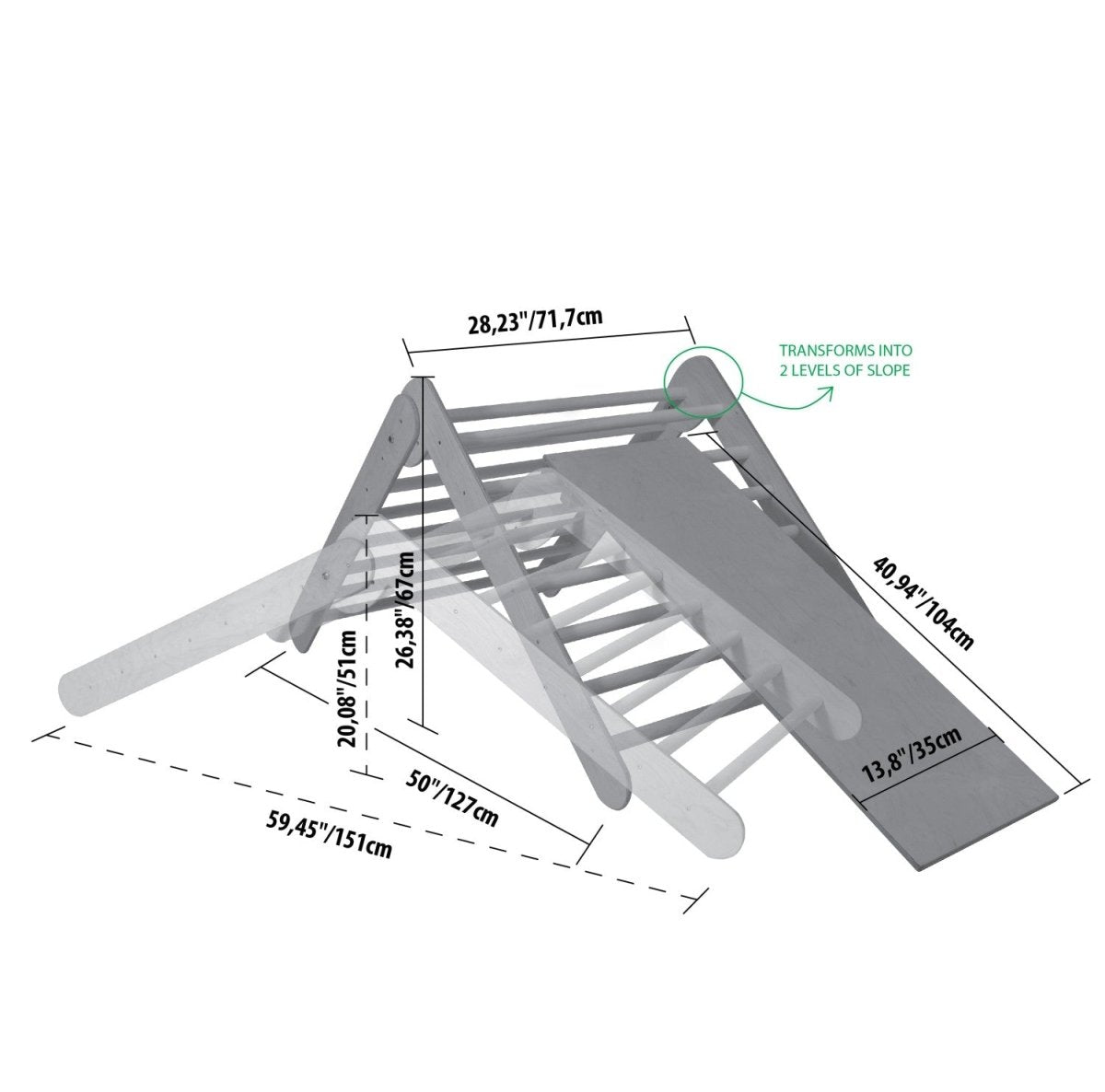 Montessori Klättertriangel Med Ramp - Rootly - 