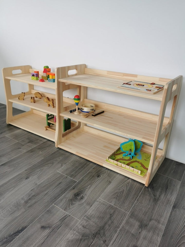Montessori leksakshylla i trä - Rootly - Montessori möbler