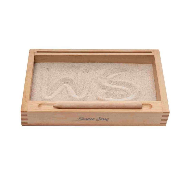 Montessori Sandskriv Bricka - Rootly - Träleksaker