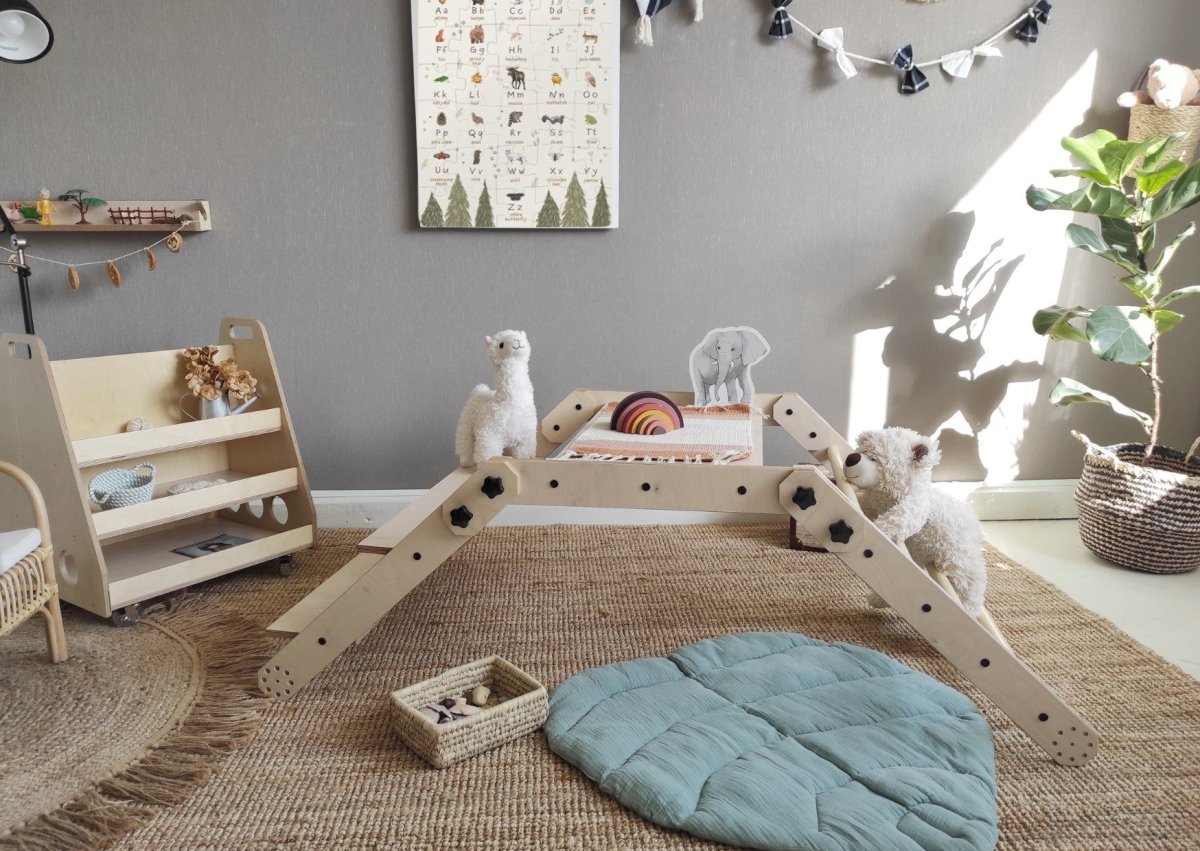 Multifunktionell klätterställning/bord/ritbräda för barn - Rootly - Montessori möbler