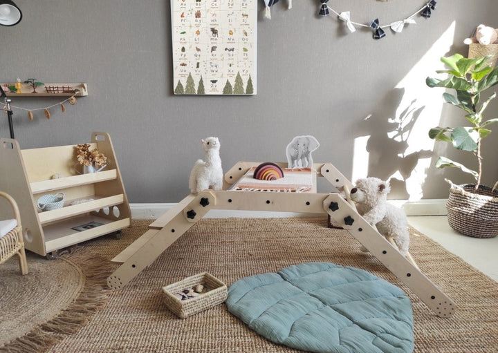 Multifunktionell klätterställning/bord/ritbräda för barn - Rootly - Montessori möbler
