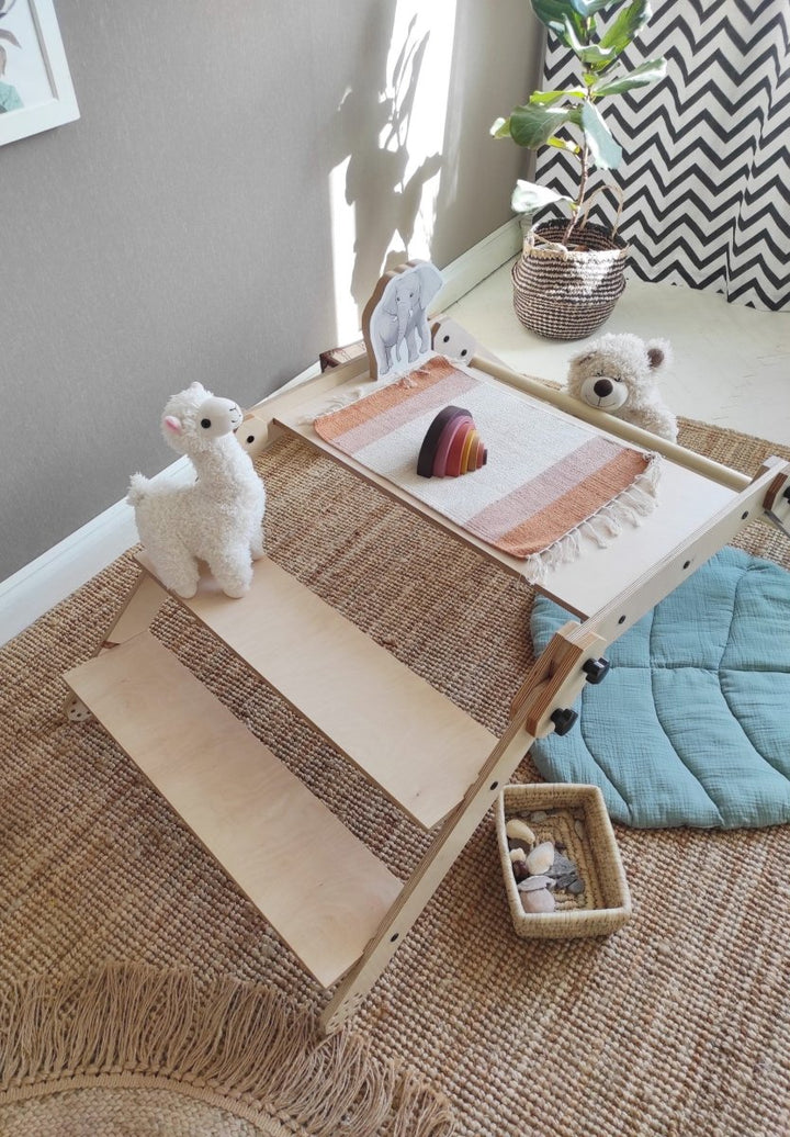 Multifunktionell klätterställning/bord/ritbräda för barn - Rootly - Montessori möbler