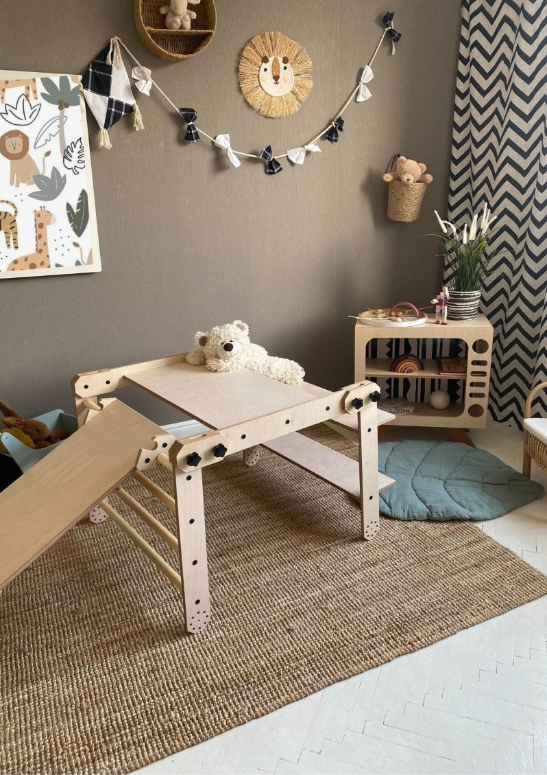 Multifunktionell klätterställning/bord/ritbräda för barn - Rootly - Montessori möbler