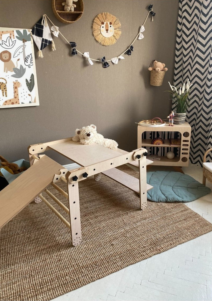 Multifunktionell klätterställning/bord/ritbräda för barn - Rootly - Montessori möbler