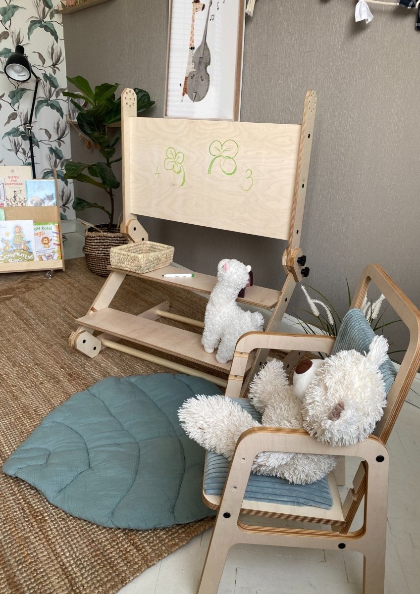 Multifunktionell klätterställning/bord/ritbräda för barn - Rootly - Montessori möbler