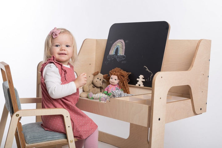 Multisensoriskt och kreativt bord för barn i Montessori stil - Rootly - Montessori möbler